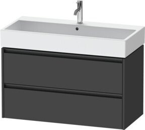 Duravit Waschtischunterschrank Ketho.2 in Graphit Matt mit 2 Schubladen, wandhängend, B: 98,4 cm, T: 46 cm, H: 54,9 cm - Bild 1