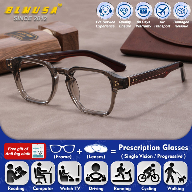 BLMUSA Korrektionsbrille, Vollrand, Square, Kunststoff, Herren, Photochrome, Blaulichtfilter - Bild 1