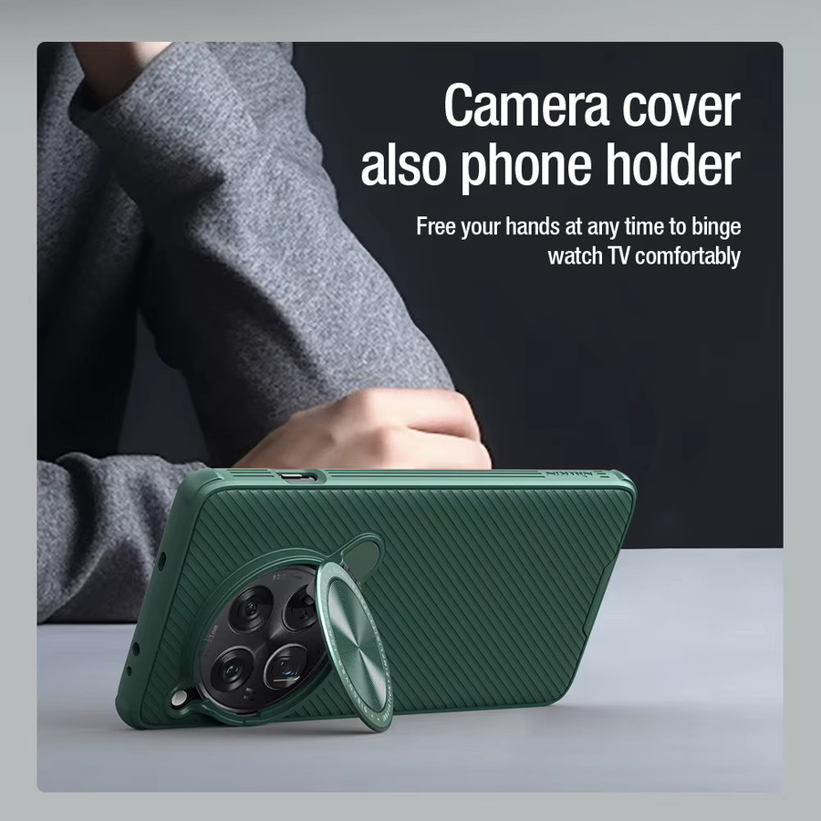 NILLKIN CamShield Pro MagSafe Schutzhülle für OnePlus 13 und OnePlus 12 mit Kamera-Schiebeabdeckung und Objektivschutz in Schwarz und Grün - Bild 3