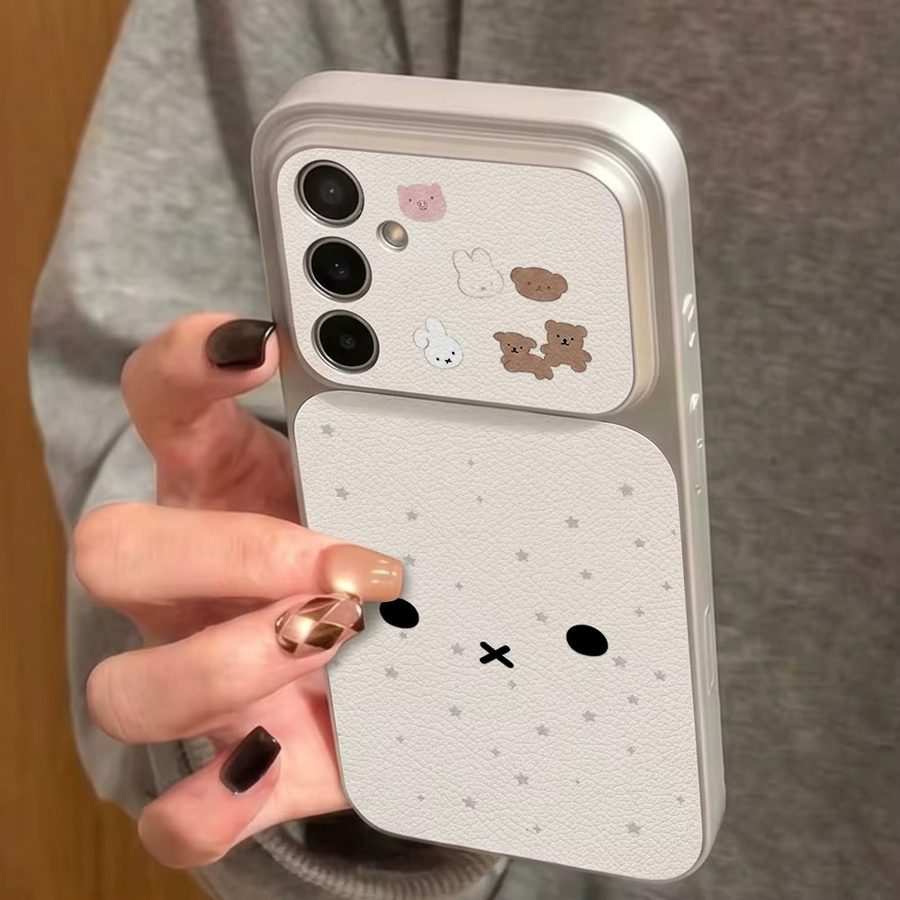 Samsung Handyhülle mit Stern und Hase in Beige für Galaxy S23 Ultra, S25 und S24 FE 5G mit großem Fenster im minimalistischen Stil - Bild 2