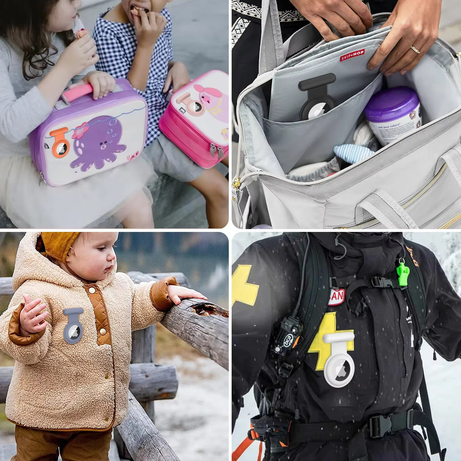 Silikonschutzhülle für Apple AirTag in Blau mit Wäscheklammer als Anti-Lost-Schutz für Kinder - Bild 4
