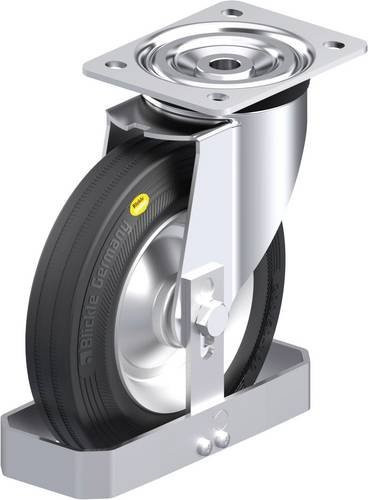 Blickle Stahlblech-Lenkrolle L-RD 202R-FS in Schwarz und Grau mit 200 mm Rad-Durchmesser und 350 kg Tragfähigkeit - Bild 1