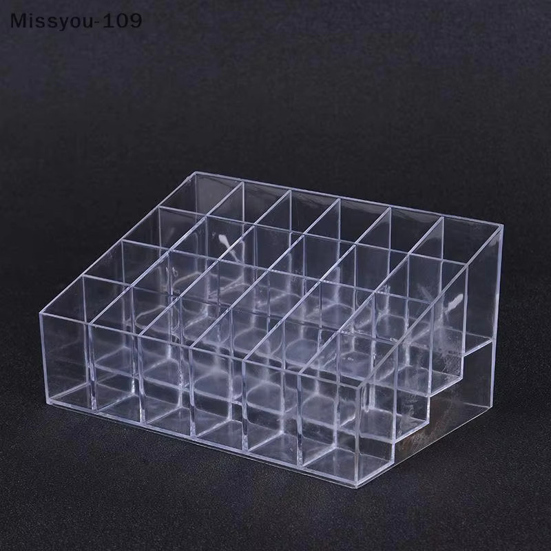 Make-up-Organizer aus transparentem Acryl mit 24 Fächern und Pinselaufbewahrung in Weiß - Bild 3