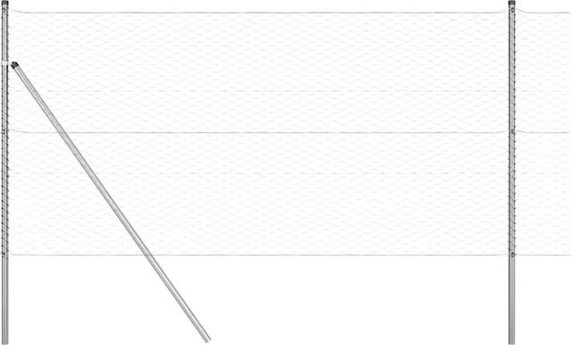vidaXL Zaunpfosten aus verzinktem Stahl in Silber, rechteckig, Höhe: 120 cm, Breite: 3,2 cm, Tiefe: 3,2 cm - Bild 1