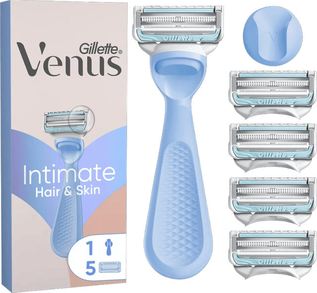 Gillette Venus Intimate Rasierer mit 5 Ersatzklingen, Damen - Bild 1