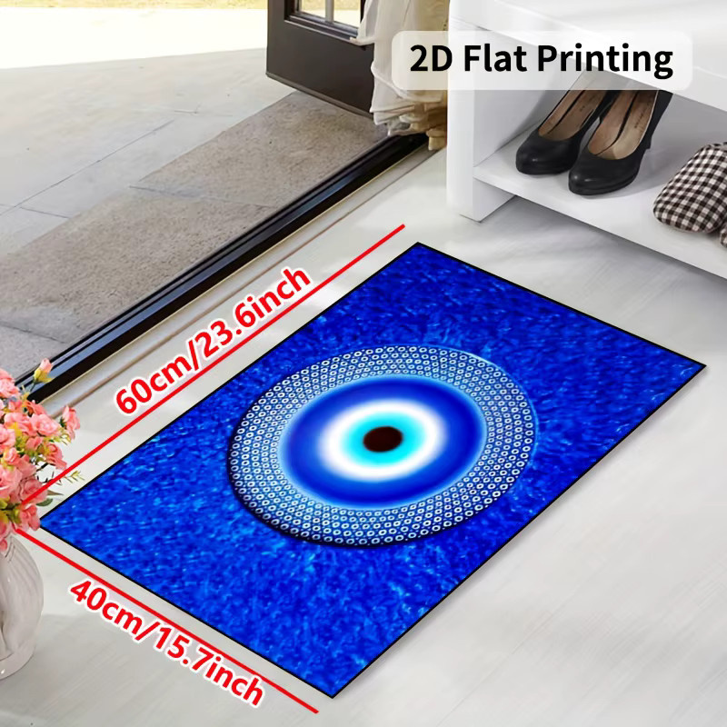 VIKAMA Fußmatte All-Seeing Eye in Blau, rutschfeste Boho-Eingangsmatte für Flur und Badezimmer, B/T: 60 x 40 cm - Bild 3