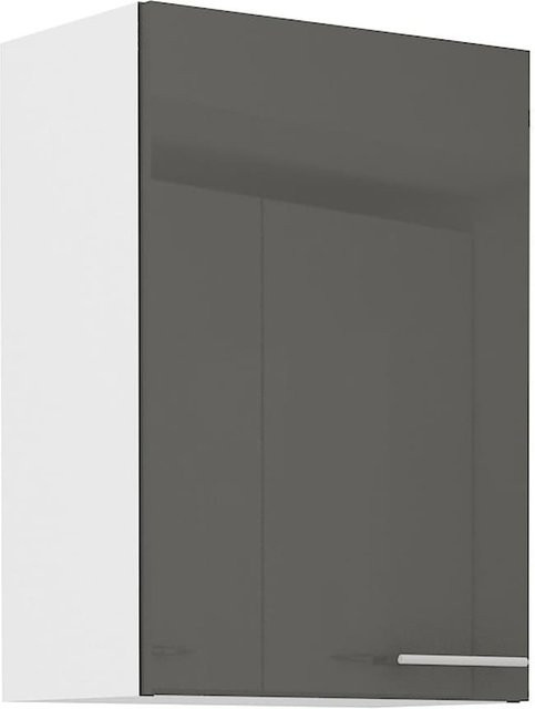 Küchen-Hängeschrank Lara in Grau Hochglanz und Weiss Matt mit 2 Einlegeböden - Bild 1