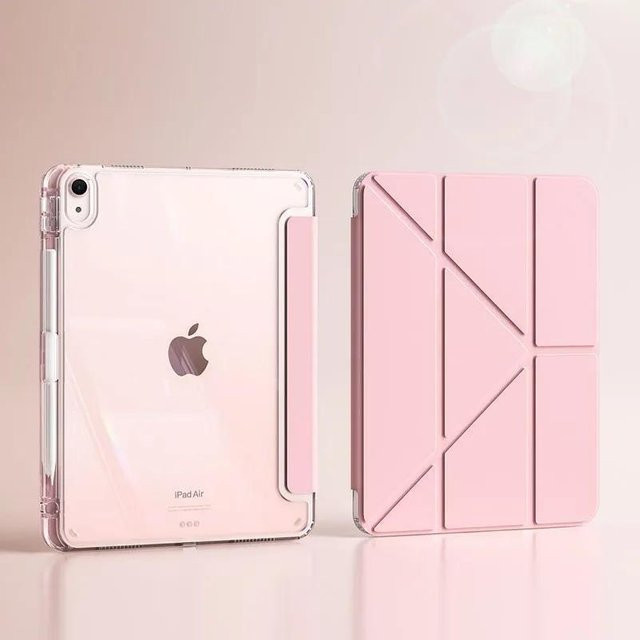 Smart Case Schutzhülle für iPad Air 4 5 6, iPad Pro 11 12.9 13 M4, iPad Mini 6 7 sowie iPad 10.9 in Blau Lila Pink mit Stifthalter und faltbarer Halterung - Bild 1