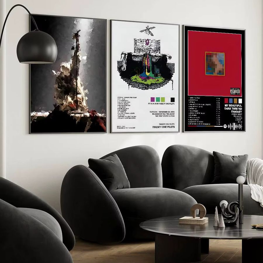 SINGER Kanye West Portrait Poster als dekoratives Wandgemälde für Schlafzimmer oder Arbeitszimmer - Bild 3