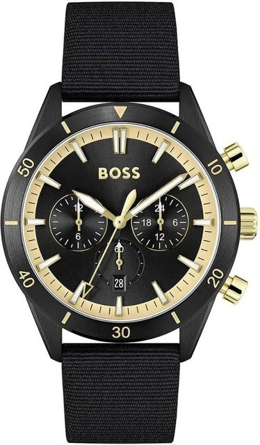 Hugo Boss Chronograph, Edelstahl, Quarz, 44 mm, Schwarz, Herren - Bild 1