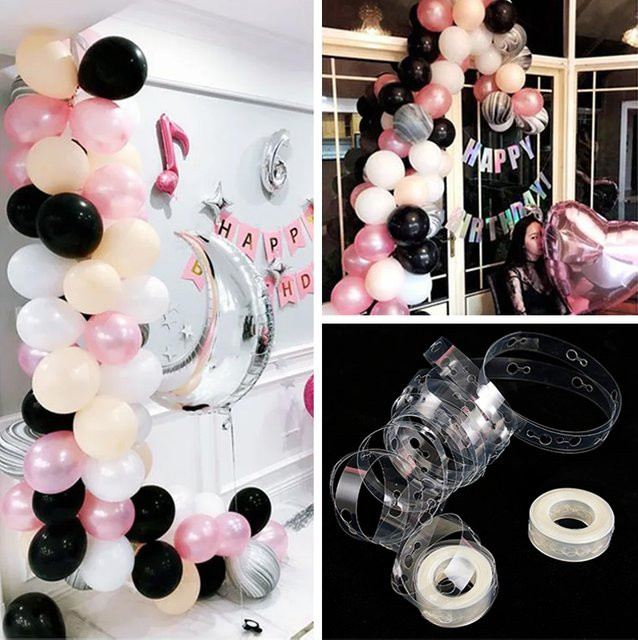DAWN Ballon Kette 5m für Hochzeit, Geburtstag und Party mit Clips und Klebepunkten - Bild 1