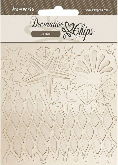 Stamperia Deko-Elemente Silent Sea Shells Muscheln in Beige aus Papier - Bild 1