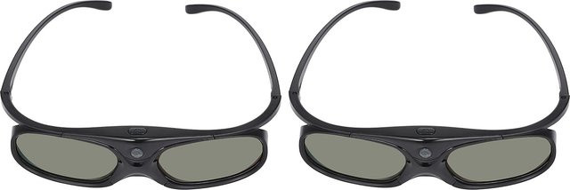TPFNet Aktive 3D Shutter Brille für DLP-LINK Projektoren, 2er-Set, Schwarz, USB-C - Bild 1
