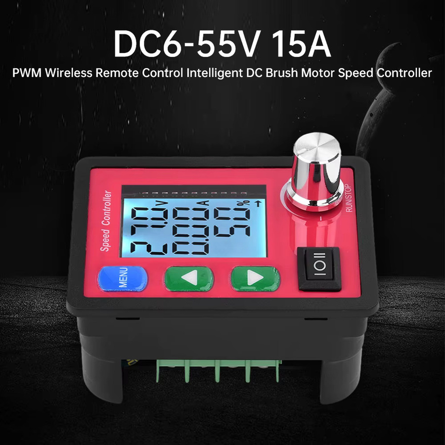 PWM DC Motor Drehzahlregler mit Display und Fernbedienung für 12V 24V 48V in Rot - Bild 5