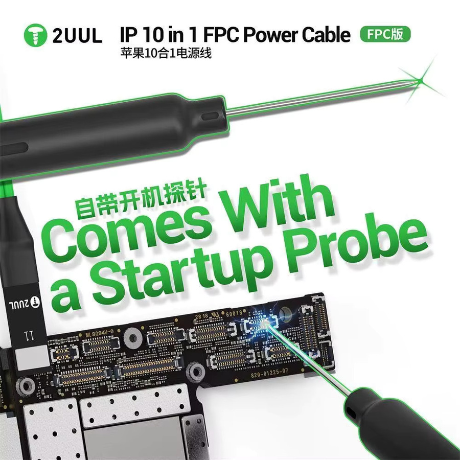 2UUL PW10 FPC 10-in-1 Telefon-Bootkabel DC-Stromversorgungskabel zur Motherboard-Aktivierung für iPhone 7 bis 17 Serie - Bild 3