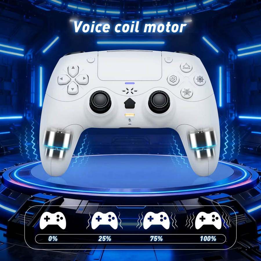 Turpow Kabelloser Gamepad-Controller für PlayStation 5 in Schwarz und Weiß mit Turbo-Funktion, DualSense-Vibration, externem Mikrofon und adaptiven Trigger-Tasten - Bild 3