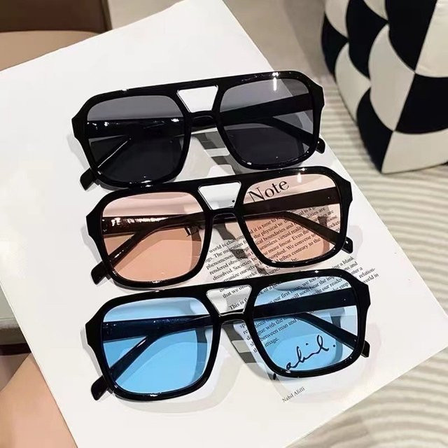 Unisex Sonnenbrille, quadratisch, Vollrand, Kunststoff, schwarz - Bild 1