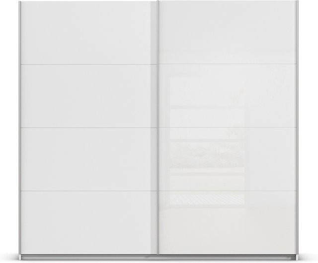 RAUCH Quadra Schwebetürenschrank mit Glaselementen in Weiß und Orange, B/H: 226 x 210 cm - Bild 1