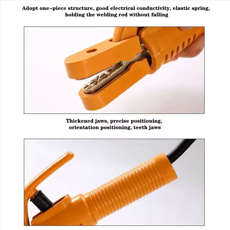 Robuste Kupferschweißklemme 500 A in Gold und Orange mit ergonomischem Design für MIG/WIG-Schweißen und industrielle Reparaturanschlüsse aus Messing - Bild 4