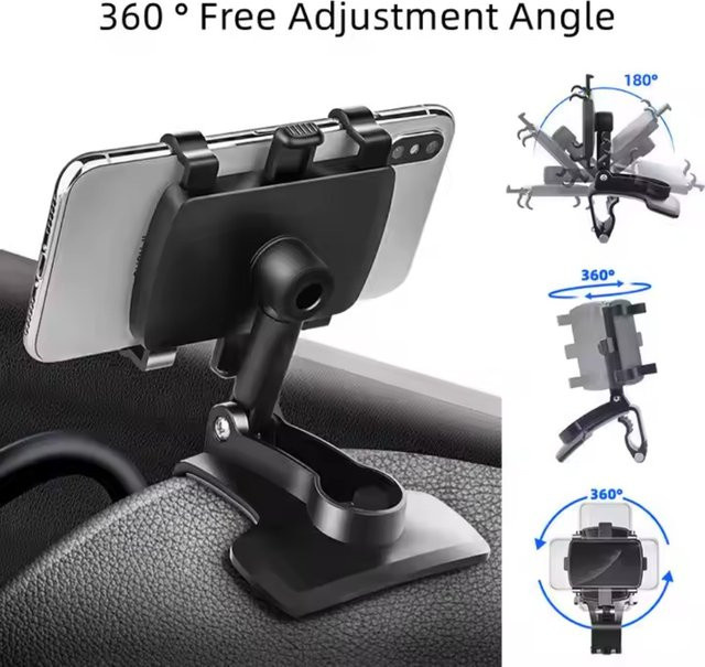 Universeller verstellbarer Auto-Handyhalter in Schwarz für iPhone, Xiaomi, Redmi, Huawei und Samsung - Bild 1