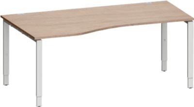 Schäfer Shop Genius Freiformschreibtisch MODENA FLEX in Eiche-Dekor mit höhenverstellbarer Tischplatte, Breite: 180 cm - Bild 1