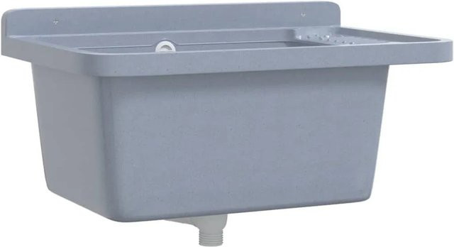 vidaXL Wandwaschbecken Grau B/T/H: 60 x 40 x 28 cm aus Harz - Bild 1