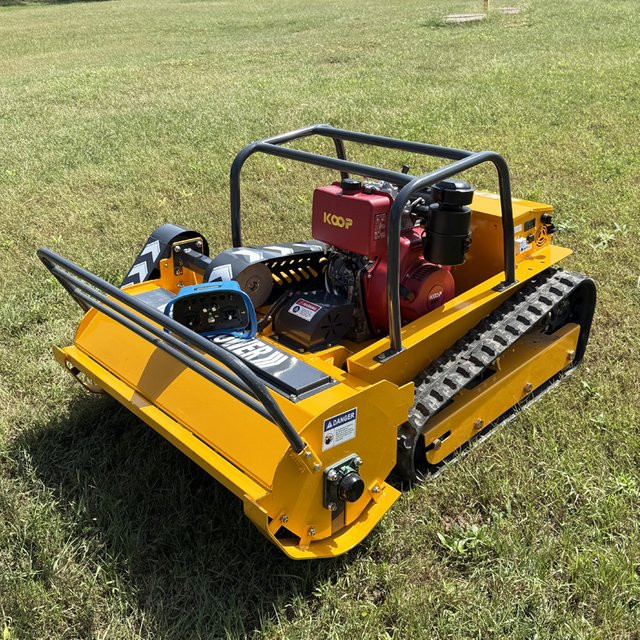 AIWEIYA Industriequalität Landwirtschaftlicher Schlegelmäher Gelb mit Mulchfunktion, 4-Takt Selbstfahrender Raupenmäher mit Multi-Blade Disc und Kettenantrieb - Bild 1