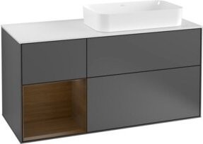 V&B Waschtischunterschrank Finion mit Wandbeleuchtung, Anthrazit, Breite: 120 cm - Bild 1