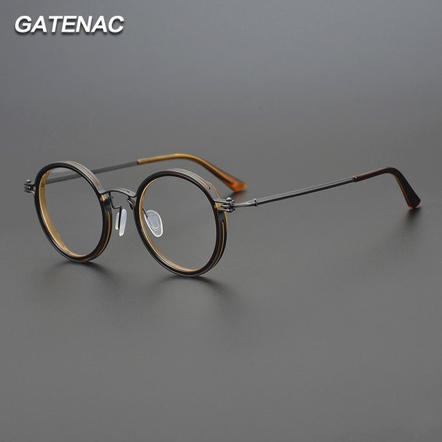 Gatenac Korrektionsbrille, Titan, Rund, Vollrand, Unisex - Bild 1