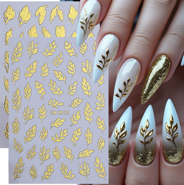 SWEET TREND Nagelaufkleber, 3D Metallic Gold, 2 Stück - Bild 1