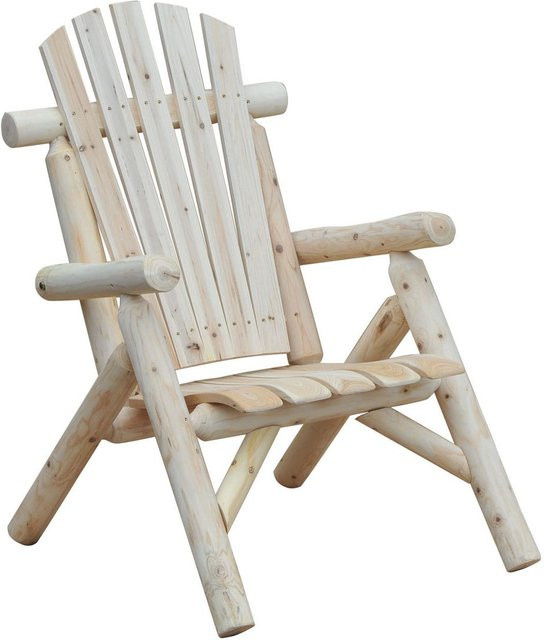 Outsunny Adirondack Gartenstuhl aus Tannenholz mit Armlehnen, Natur/Beige, B: 68 cm, T: 83 cm, H: 101 cm - Bild 1