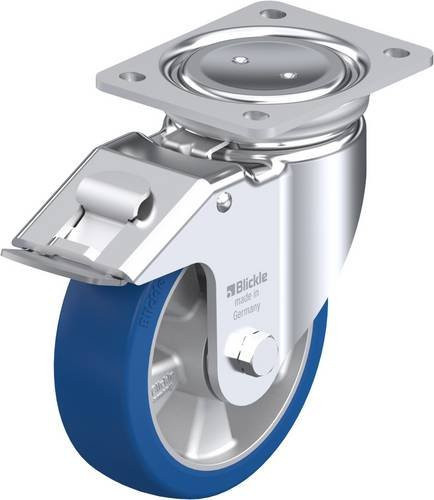 Blickle Lenkrolle LUH-ALBS 160K-FI mit Feststeller in Blau und Silber, Rad-Durchmesser: 160 mm, Tragfähigkeit: 580 kg - Bild 1
