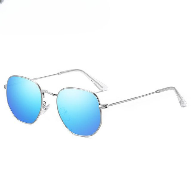 Binchi Outdoor Equipment Sonnenbrille, hexagonal, Metall, weiß, Unisex - Bild 1