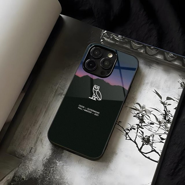 Handyhülle Drake O-OvO Eule Sänger für iPhone 11 12 13 14 15 16 17 Pro Max Plus Mini X XR SE 2020 mit gehärtetem Glas in Schwarz - Bild 1