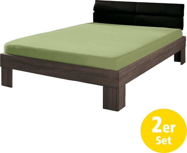 Dreamtex Jersey-Spannbetttuch 2er-Pack aus Mikrofaser und Polyester, B/T: 100 x 200 cm - Bild 1