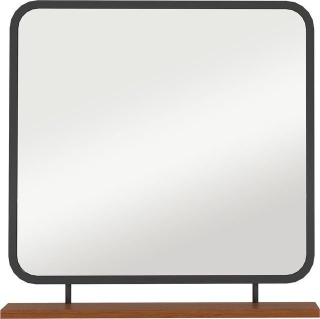 HOMCOM Wandspiegel mit Ablage aus Holz in Schwarz, rechteckiger Dekospiegel für Flur, Schlafzimmer oder Badezimmer, B: 55 cm, H: 55,5 cm - Bild 1