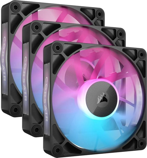 Corsair iCUE LINK RX120 RGB Gehäuseventilator Set, Schwarz, 3 Stück, B/H/T: 12 x 12 x 2,5 cm - Bild 1