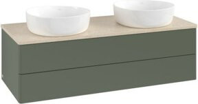 V&B Waschtischunterschrank Antao ohne Frontstruktur in Grau Grün lackiert, B/T/H: 120 x 50 x 50 cm - Bild 1