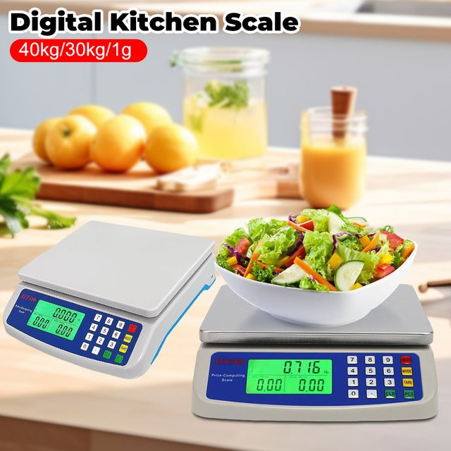 Digitale Küchenwaage APWIKOGER in Silber, Edelstahl-Lebensmittelwaage mit Preisberechnungsfunktion und Zählfunktion für Fleisch und Gemüse - Bild 1