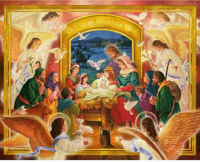 FIYO Diamant-Stickerei Religiöses Porträt mit runden Strasssteinen in Gelb und Multicolour, Breite: 20 cm, Höhe: 30 cm - Bild 1