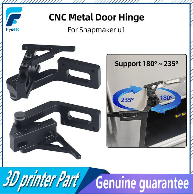 Bambulab CNC Metall-Türscharnier Kit für P2S, X1 und P Serie sowie U1 in Schwarz mit 180/270 Grad Öffnungswinkel - Bild 1