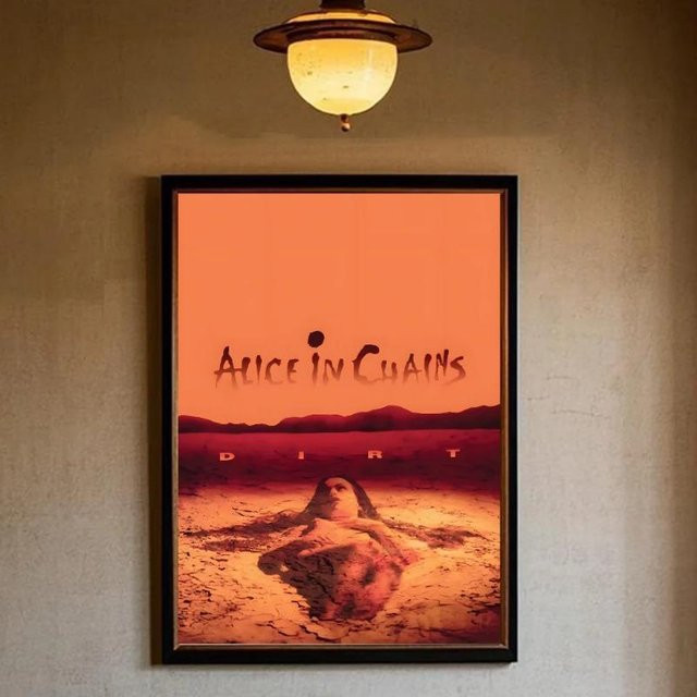 Alice In Chains Retro Musik Poster von Gemini Art Museum, Ästhetische Wanddekoration aus Leinwand, Orange, B x H: 30 x 40 cm - Bild 1