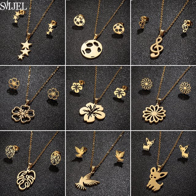 SMJEL Schmuck-Set Edelstahl, Gold, Unisex - Bild 1