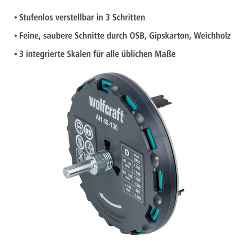 Wolfcraft Lochsäge für Metall in Grau, Durchmesser: 45-130 mm - Bild 3