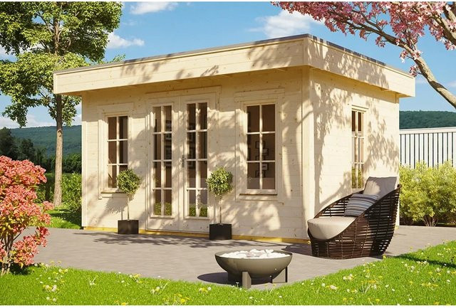 Skan Holz Gartenhaus Basel 1 aus Fichte mit Flachdach in Beige B/H/T: 460 x 255 x 300 cm - Bild 1