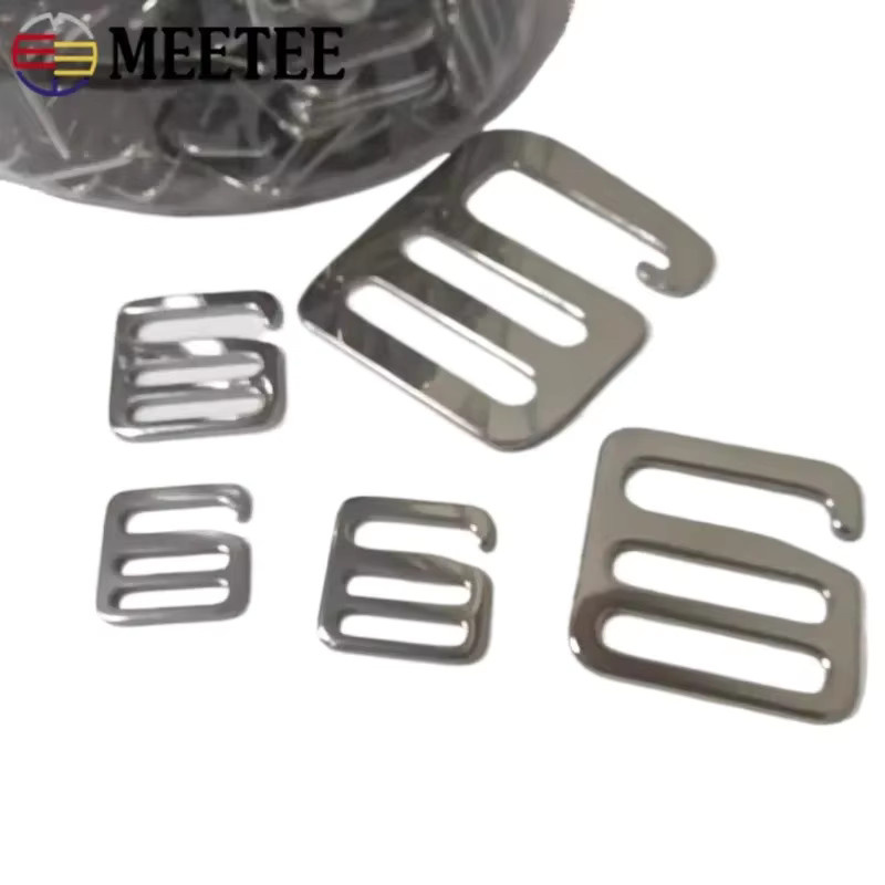 Meetee Tri-Slider-Schnalle aus Edelstahl in Silber für Rucksackgurte und Gepäcktaschen, 16-31 mm - Bild 2