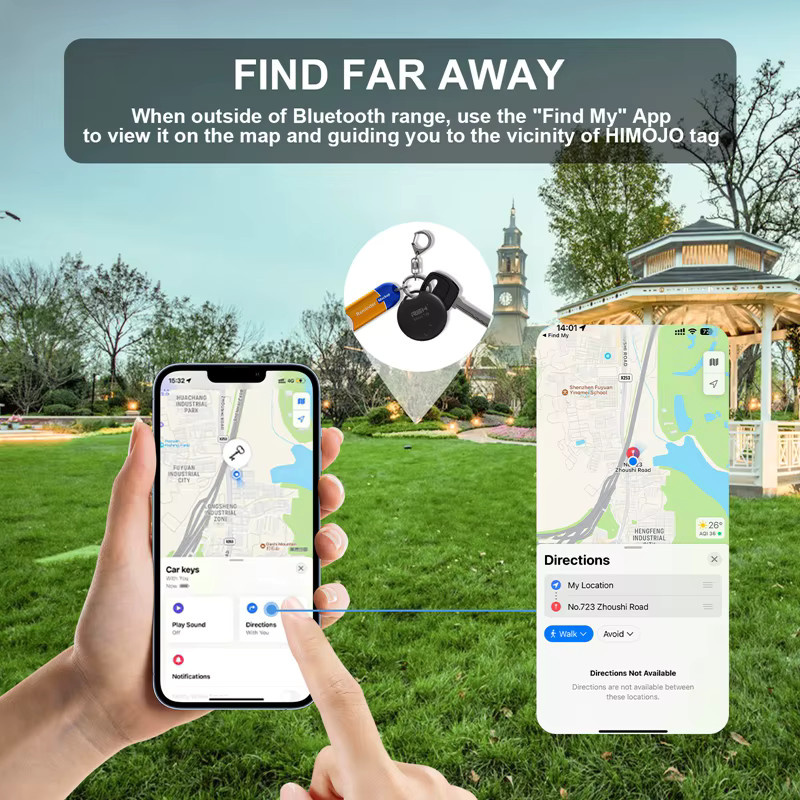Apple Airtag Bluetooth-Tracker in Schwarz für die Find My App zur Gegenstandssuche für Schlüssel, Taschen und Gepäck - Bild 4