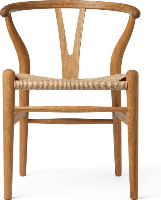 Carl Hansen & Søn CH24 Wishbone Kinderstuhl aus Eiche mit beige Papierseil und Umschlagmuster - Bild 1