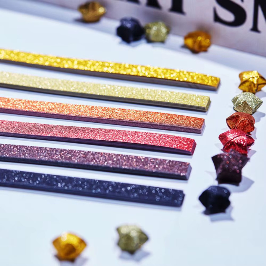 540 Blatt buntes Origami-Papier für Stern-Bastelarbeiten in Cartoon-Optik, einseitig bedruckte Papierstreifen zur Heimdekoration - Bild 2
