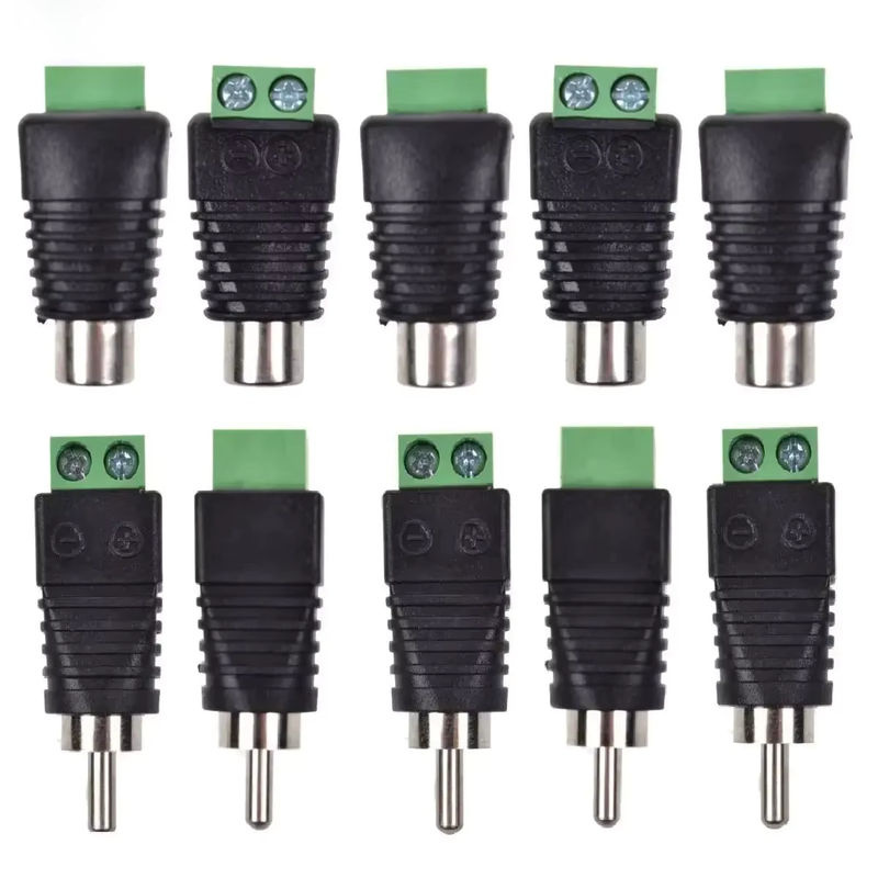 FRHY RCA-Adapter Set in Schwarz mit 5 Phono-Steckern und 5 Buchsen auf AV-Schraubklemmen - Bild 7